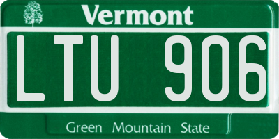 VT license plate LTU906