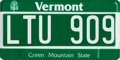 VT license plate LTU909