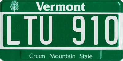 VT license plate LTU910