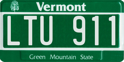 VT license plate LTU911
