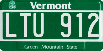 VT license plate LTU912