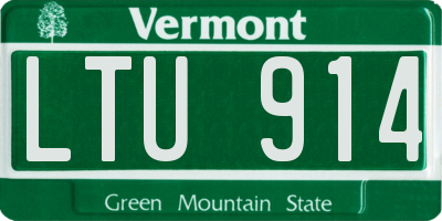 VT license plate LTU914
