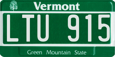 VT license plate LTU915