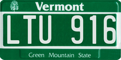 VT license plate LTU916