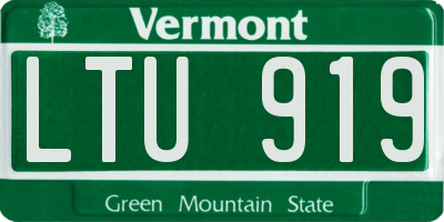 VT license plate LTU919
