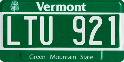 VT license plate LTU921