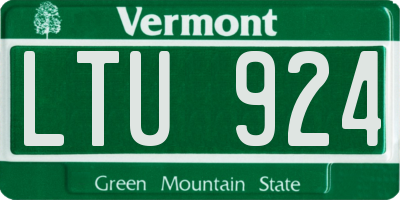 VT license plate LTU924