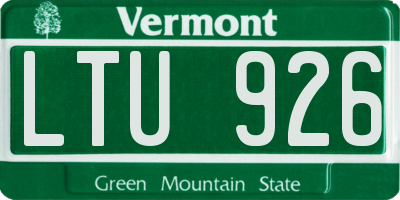 VT license plate LTU926