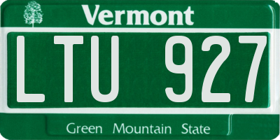VT license plate LTU927