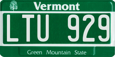 VT license plate LTU929