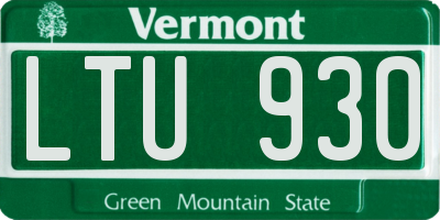 VT license plate LTU930
