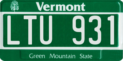 VT license plate LTU931