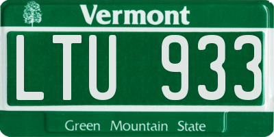 VT license plate LTU933
