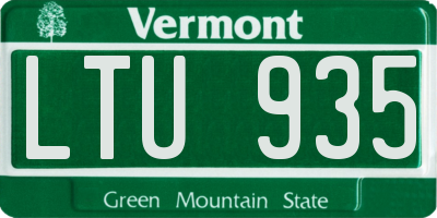 VT license plate LTU935