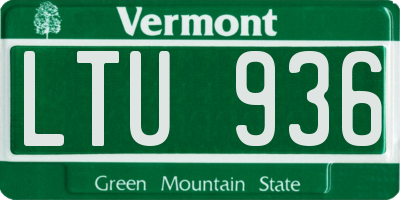 VT license plate LTU936