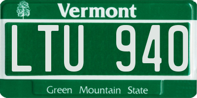 VT license plate LTU940