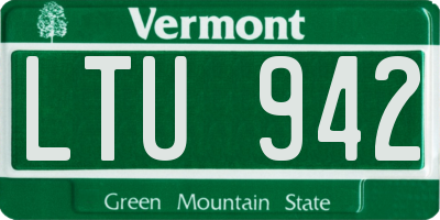 VT license plate LTU942