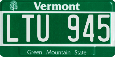 VT license plate LTU945