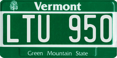 VT license plate LTU950