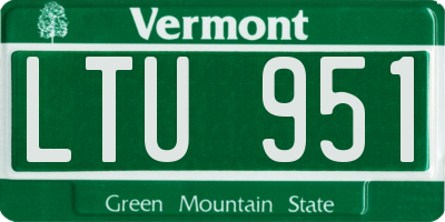 VT license plate LTU951