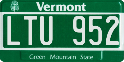 VT license plate LTU952