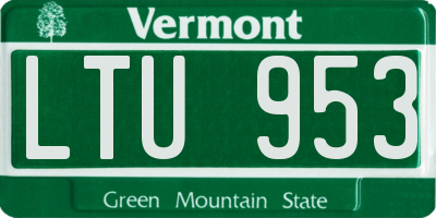 VT license plate LTU953