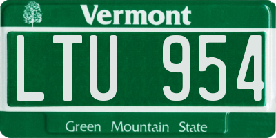 VT license plate LTU954