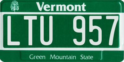 VT license plate LTU957