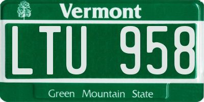 VT license plate LTU958
