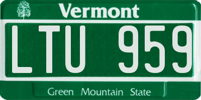 VT license plate LTU959