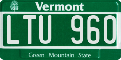 VT license plate LTU960