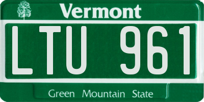 VT license plate LTU961