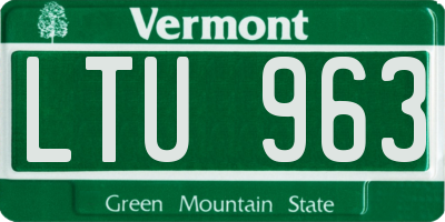 VT license plate LTU963