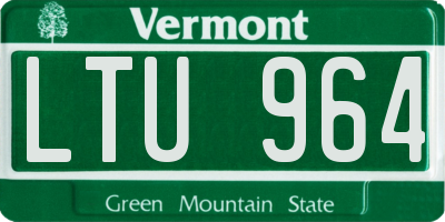 VT license plate LTU964
