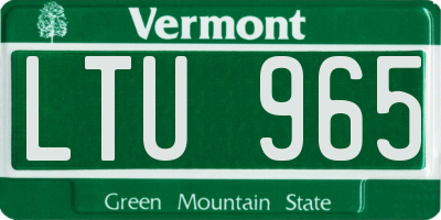 VT license plate LTU965