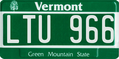VT license plate LTU966