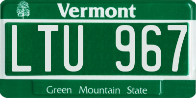 VT license plate LTU967