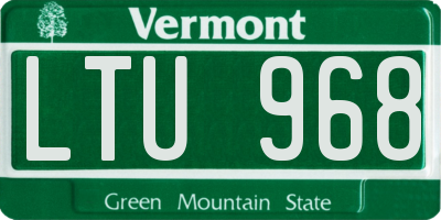 VT license plate LTU968