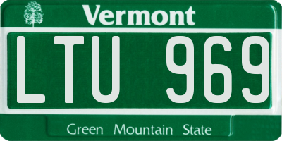 VT license plate LTU969