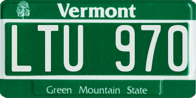 VT license plate LTU970