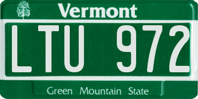 VT license plate LTU972