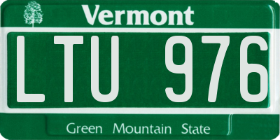VT license plate LTU976