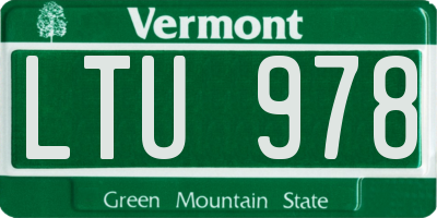 VT license plate LTU978