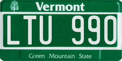 VT license plate LTU990