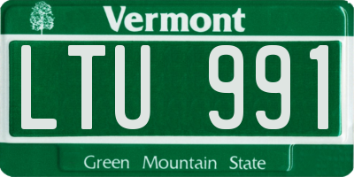 VT license plate LTU991