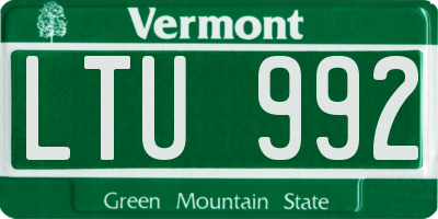VT license plate LTU992
