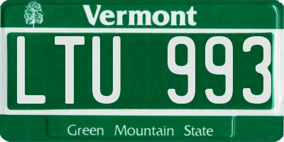 VT license plate LTU993
