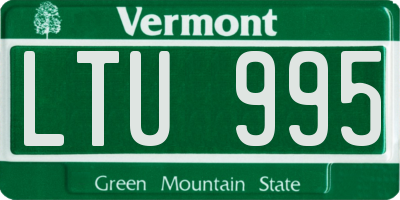 VT license plate LTU995