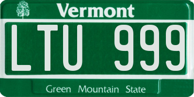 VT license plate LTU999