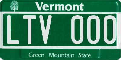 VT license plate LTV000
